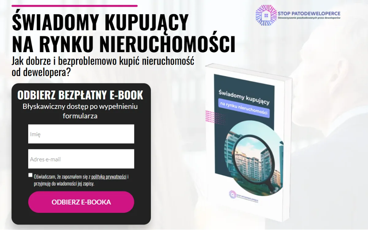 Zrzut strony Stop Patodeweloperce, e-book
