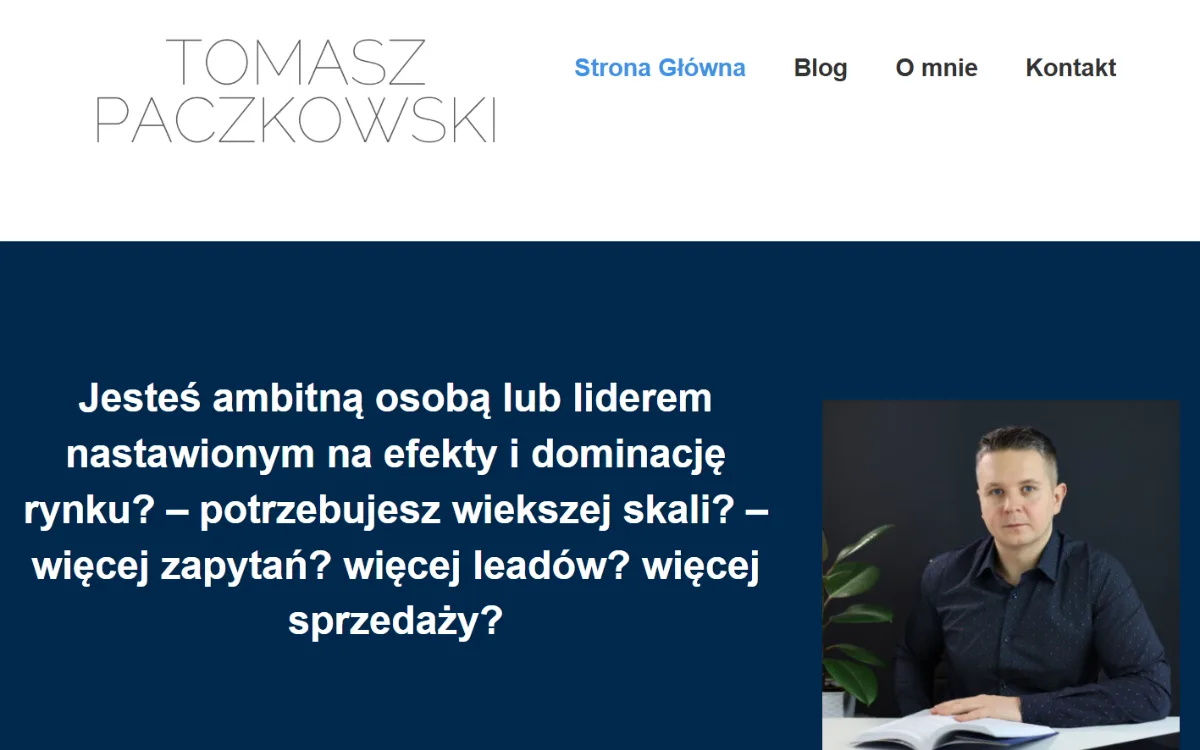 Zrzut strony tomaszpaczkowski.pl